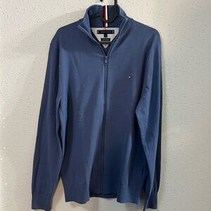 tommy hilfiger blue zip up jacket